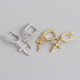 INS Baroque Style Cross Ear Clip Pave cz S925 Silver Earrings
