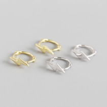 INS Smooth-faced Lightning Ear Clip S925 Silver Earrings