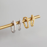 INS Pave White Stone Ear Clip S925 Silver Earrings