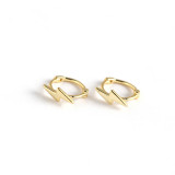 INS Smooth-faced Lightning Ear Clip S925 Silver Earrings