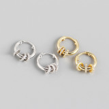 INS Lucky Bead Ear Clip Pave cz S925 Silver Earrings