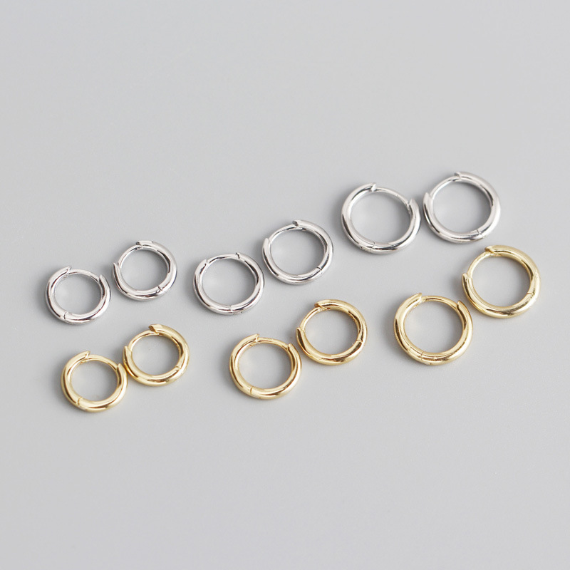 INS Circle smooth-faced Ear Clip S925 Silver Earrings