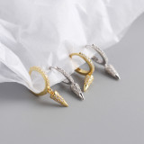 INS Simple Geometric Cone Ear Clip Pave cz S925 Silver Earrings