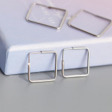 Geometric Square Ear Clip S925 Silver Earrings