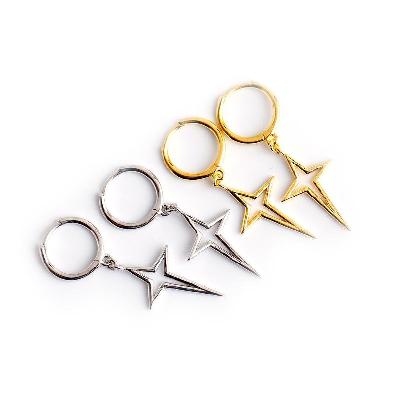 Cross Smooth-faced Ear Clip S925 Silver Earrings