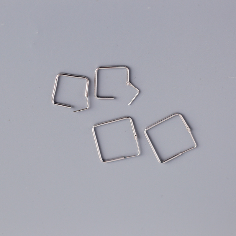 Geometric Square Ear Clip S925 Silver Earrings