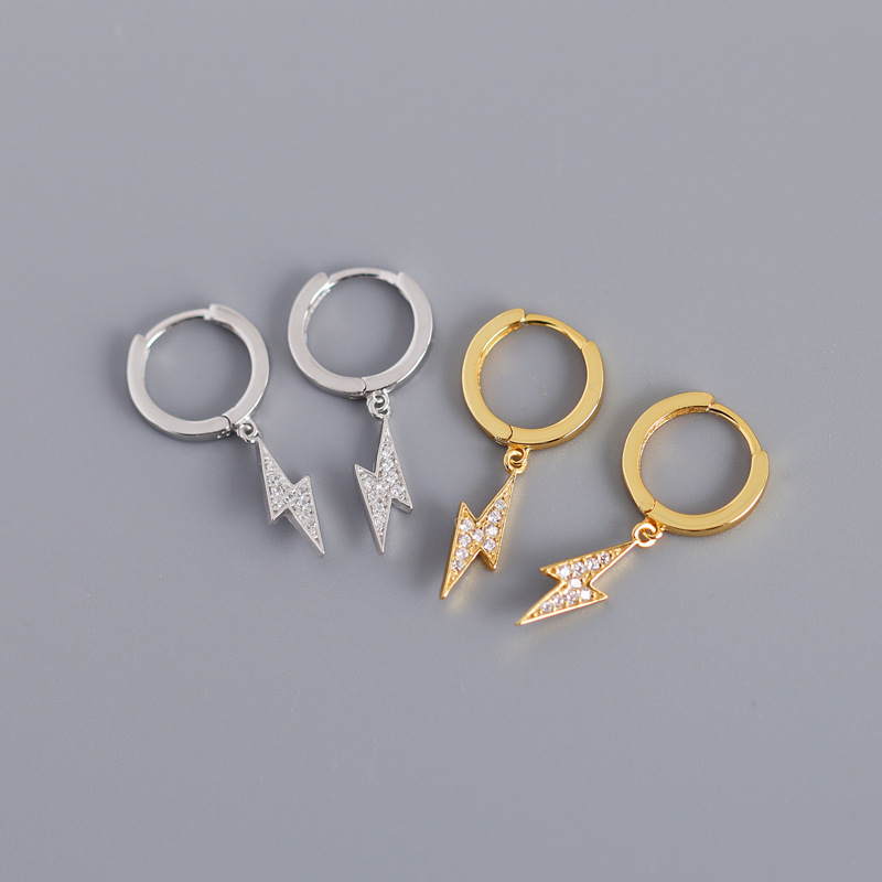 Lightning Pave cz Ear Clip S925 Silver Earrings