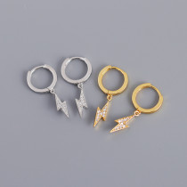 Lightning Pave cz Ear Clip S925 Silver Earrings