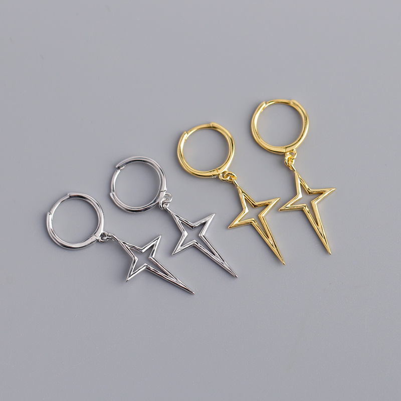 Cross Smooth-faced Ear Clip S925 Silver Earrings