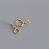 INS Circle Pave cz Ear Clip S925 Silver Earrings