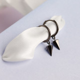 Geometric Hexagonal Cone Punk Style Ear Clip S925 Silver Stud Earrings