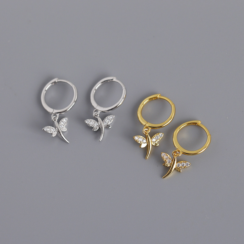 Insect Dragonfly S925 Silver Stud Earrings