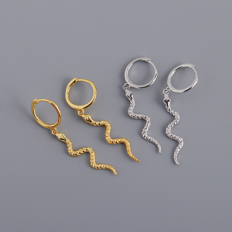 Animal Snake-shape Ear Clip S925 Silver Earrings
