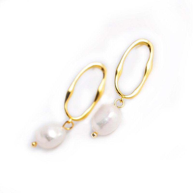 Baroque Style Irregular Freshwater Pearl S925 Silver Stud Earrings