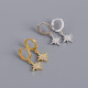 Geometric Anise Star Ear Clip Pave cz S925 Silver Earrings