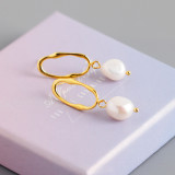 Baroque Style Irregular Freshwater Pearl S925 Silver Stud Earrings