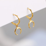 Crescent Moon Ear Clip S925 Silver Earrings