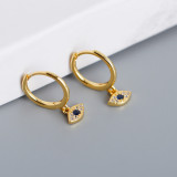 Blue Devil Eye Ear Clip S925 Silver Earrings
