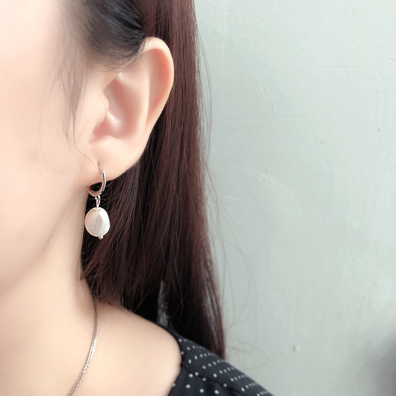 Freshwater Pearl Ear Clip S925 Silver Stud Earrings