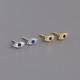 INS Devil Eye Pave cz S925 Silver Stud Earrings