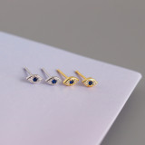 INS Devil Eye Pave cz S925 Silver Stud Earrings