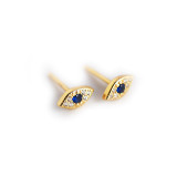 INS Devil Eye Pave cz S925 Silver Stud Earrings