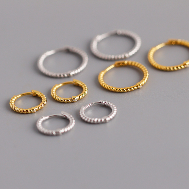 Geometric Circular Twist Ear Clip S925 Silver Earrings