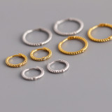 Geometric Circular Twist Ear Clip S925 Silver Earrings