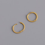 Geometric Circular Twist Ear Clip S925 Silver Earrings