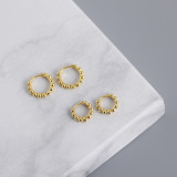 INS Simple Circle Ballpoint Ear Clip S925 Silver Earrings