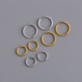 Geometric Circular Twist Ear Clip S925 Silver Earrings