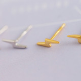INS Simple Mini Lightning S925 Silver Stud Earrings