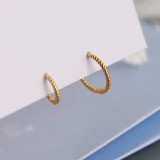 Geometric Circular Twist Ear Clip S925 Silver Earrings