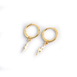 INS Simple Lightning Ear Clip S925 Silver Earrings