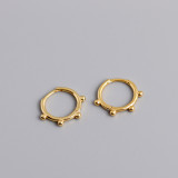 Geometric Circle Ballpoint S925 Silver Earrings