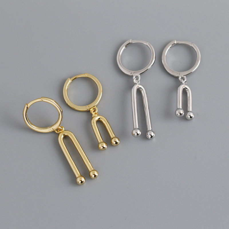 Asymmetric Line Ear Clip S925 Silver Earrings