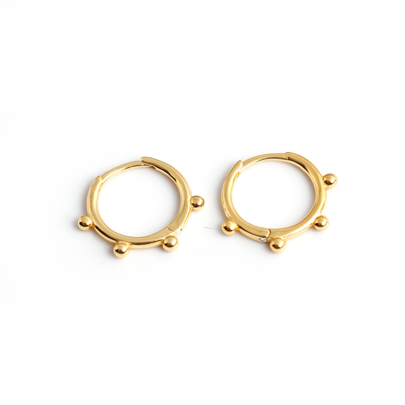 Geometric Circle Ballpoint S925 Silver Earrings