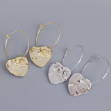 Simple Heart Wave Surface S925 Silver Earrings