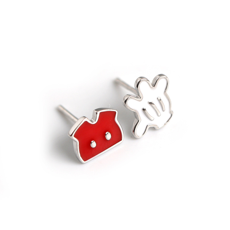 Enamel Adhesive Cartoon S925 Silver Stud Earrings