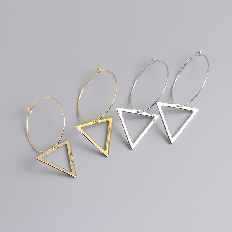 Geometric Triangle S925 Silver Earrings