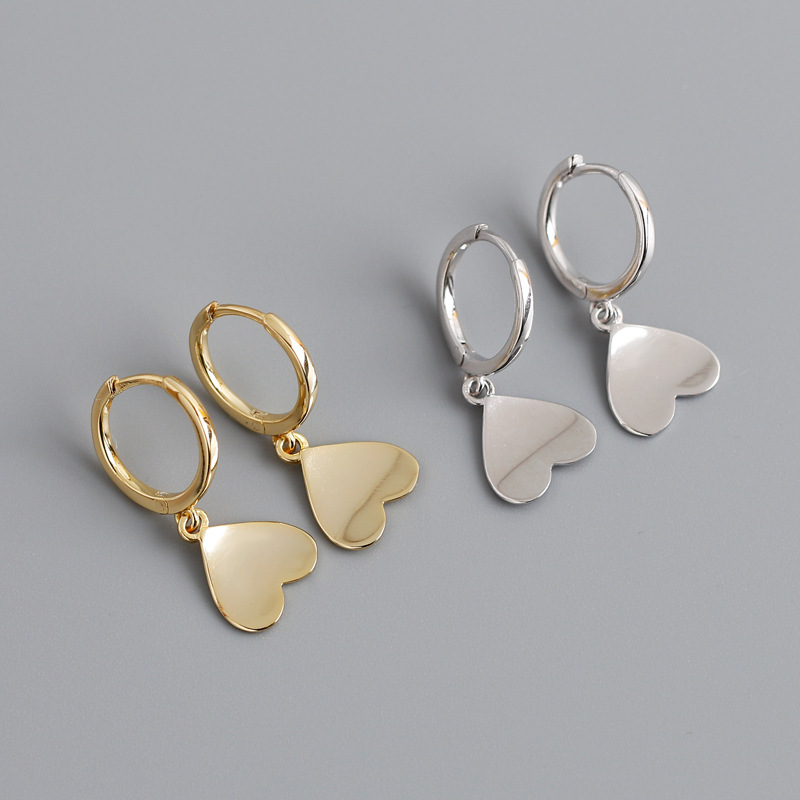 Heart Ear Clip Eardrop S925 Silver Earrings