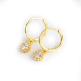 Pave White Stone Ear Clip Eardrop S925 Silver Earrings