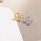 Elephant Animal Ear Clip Eardrop Pave cz S925 Silver Earrings