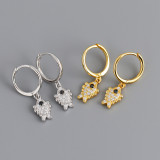 Fish Ear Clip Eardrop Pave cz S925 Silver Earrings