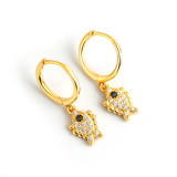 Fish Ear Clip Eardrop Pave cz S925 Silver Earrings