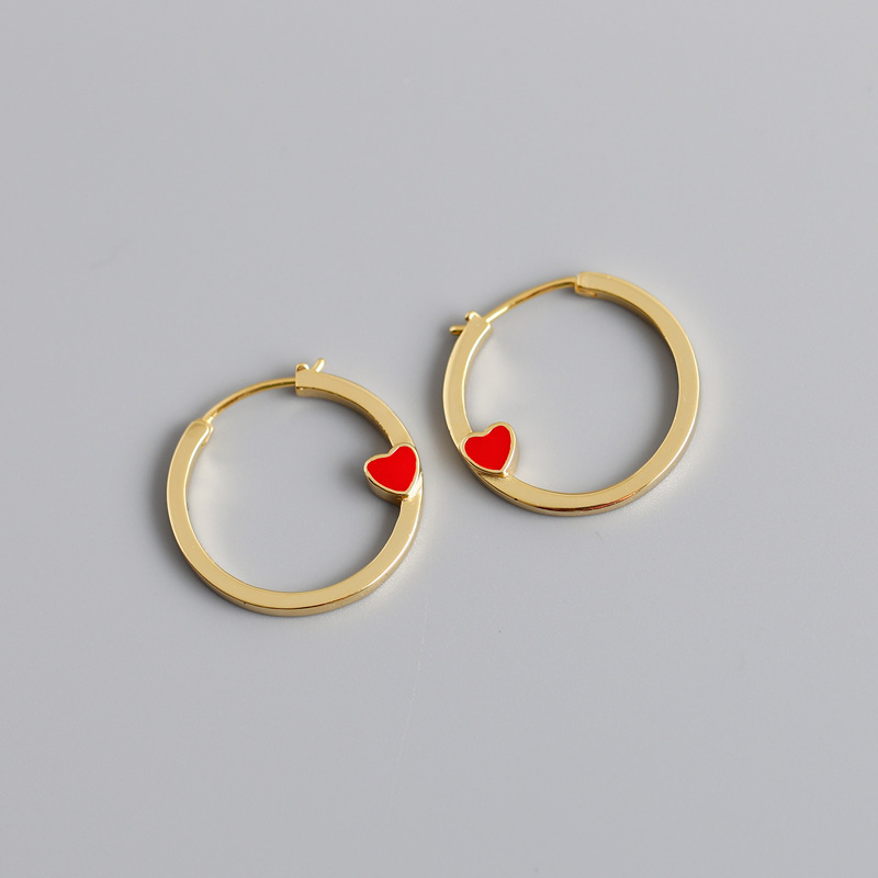 Heart Circle Ear Clip S925 Silver Earrings