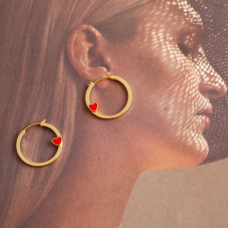 Heart Circle Ear Clip S925 Silver Earrings
