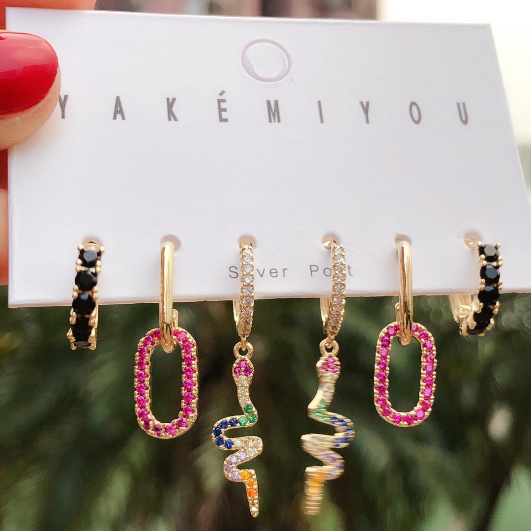Set snake charms earring