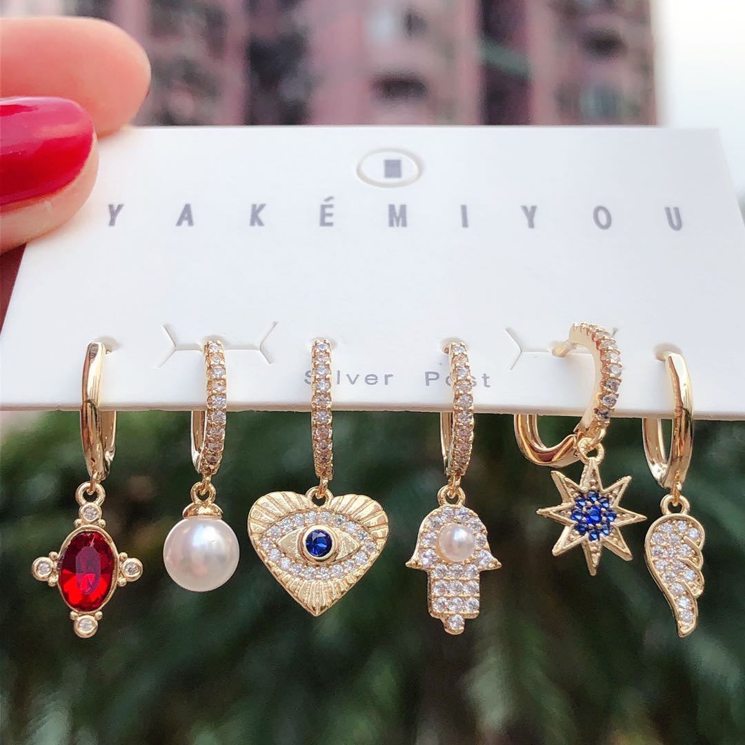 Set mess charms earring