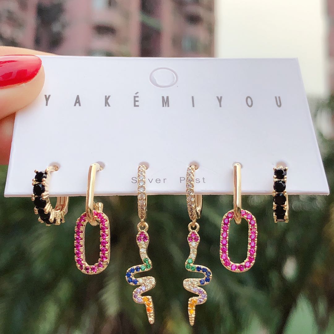 Set snake charms earring